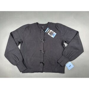 Express Black Bow Sweater Women's Size Large Cardigan